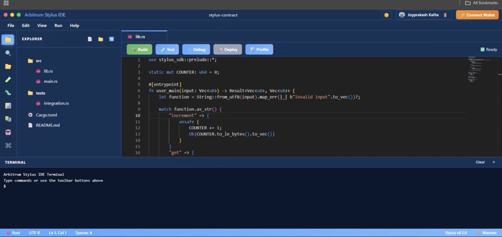 Arbix IDE project interface